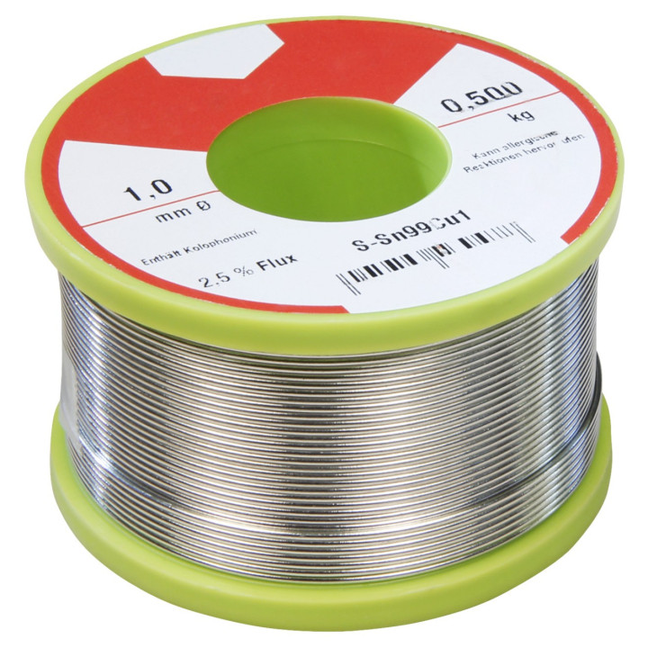 Felder Lötzinn auf Rolle, 1mm, 500g, bleifrei (99Sn 1Cu)