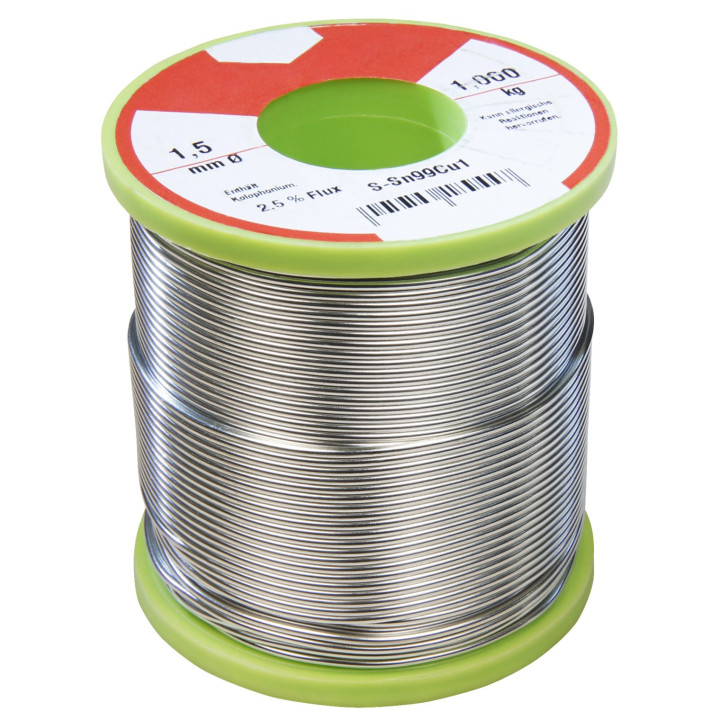 Felder Lötzinn auf Rolle, 1mm, 1000g, bleifrei (99Sn 1Cu)