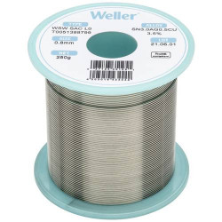 Weller T0051388799 WSW SAC L0 Lötzinn, bleifrei Spule Sn3,0Ag0,5Cu, 250g, 0,8mm