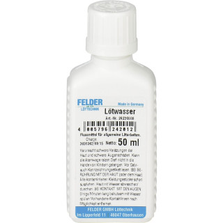 Felder Lötwasser FELDER "Hobby", 50ml-Flasche mit Pinseleinsatz, EN ISO 9454-1