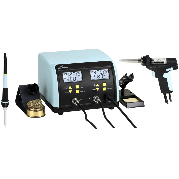 Lötcenter McPower Digital 940, 60W-Lötkolben, 90W-Löt- & Entlötpistole