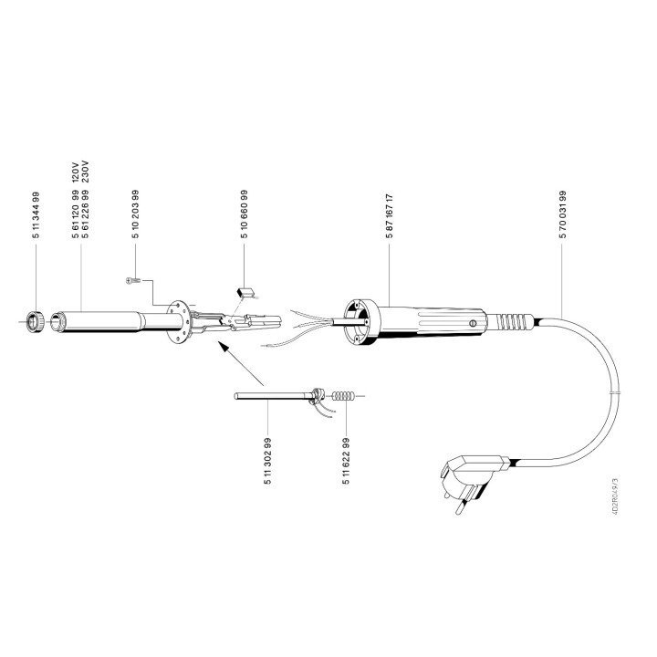 Weller W 201, Lötkolben für Netzspannung MAGNASTAT, 200 W