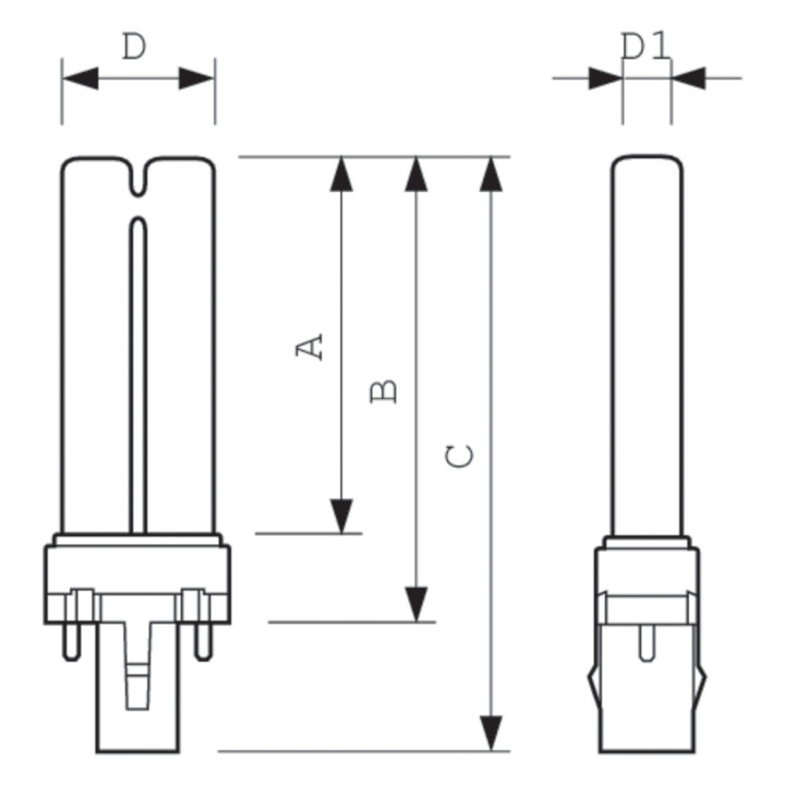Philips MASTER PL-S 11W/830, 2P DIM Energiesparlampe 26106970, 3000 K, Warmweiss