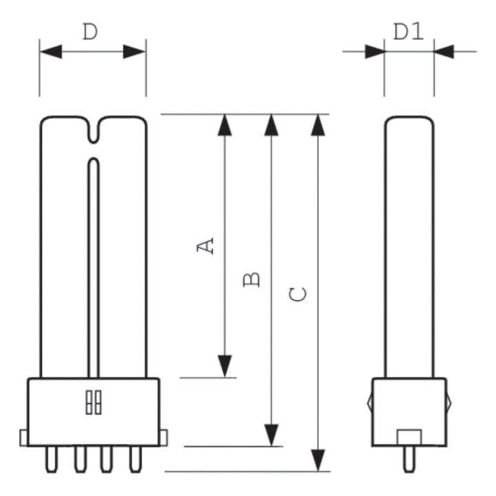 Philips MASTER PL-S 5W/840, 4P DIM Energiesparlampe 26054370, 4000 K, Kaltweiss