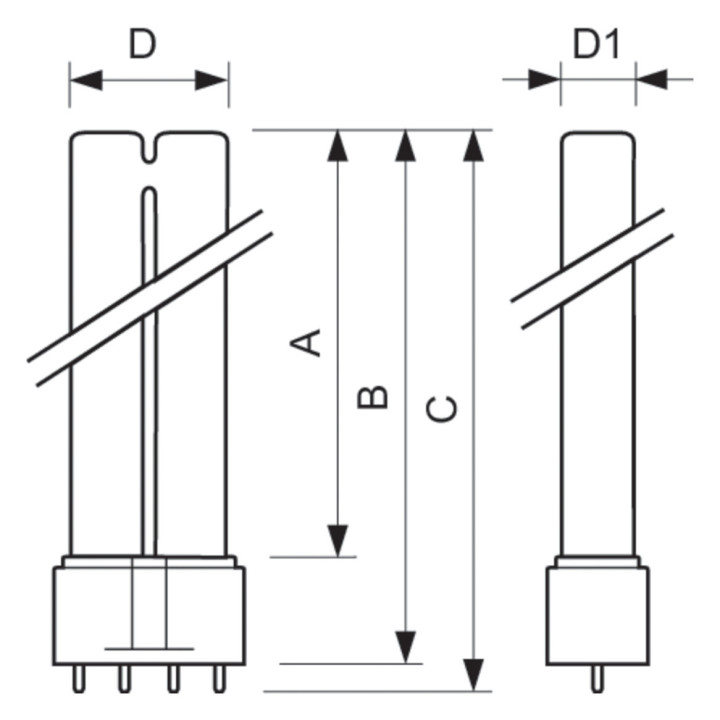 Philips MASTER PL-L 55W/830, 4P DIM Energiesparlampe 61541140, 3000 K, Warmweiss
