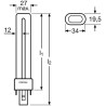 OSRAM DULUX S 9W/840 G23, 2P DIM Energiesparlampe, 4000 K, Kaltweiss