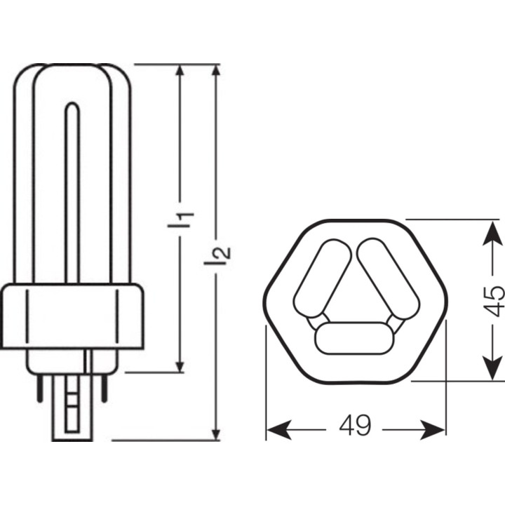 OSRAM DULUX T/E Plus 26W/827 GX24q-3, 4P DIM Energiesparlampe, 2700 K, extra Warmweiss