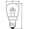 Osram SPC.T26/57 CL 15W E14 klar FS1 Birnenformlampe T-Kolben, Backofen