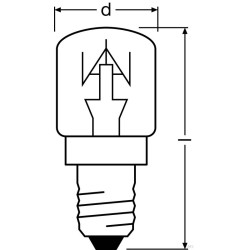 SCHARNBERGER + HASENBEIN E14 Backofenlampe 15W, klar, 235V, 90lm, Ø26mm