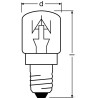SCHARNBERGER + HASENBEIN E14 Backofenlampe 15W, klar, 235V, 90lm, Ø26mm