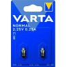 VARTA 742 Argon, 2,25V 0,25A, Glühbirnchen, Spitzlinse, E10-Schraubsockel/-gewinde, 2 Stück