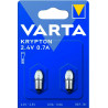 VARTA 751, Krypton, 2,4V 0,7A, Olivenform, BA9s-Stecksockel, 2 Stück