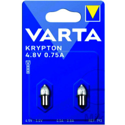 VARTA 792 Krypton BA9s 4,8V 0,75A, Olivenform, Stecksockel, 2 Stück