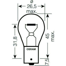 OSRAM 7528 KFZ-Signal Leuchtmittel Original Line, BAY15d, 21/5 W 12 V