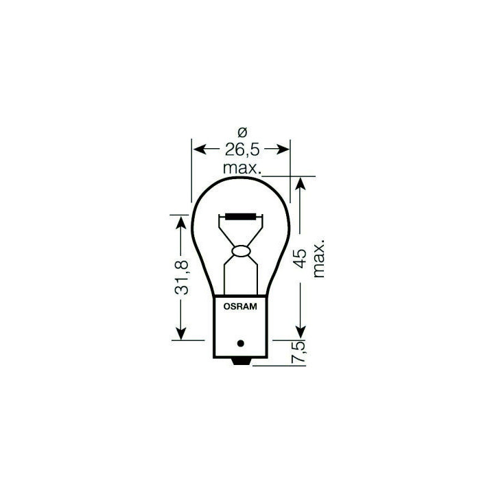 OSRAM 7528 KFZ-Signal Leuchtmittel Original Line, BAY15d, 21/5 W 12 V