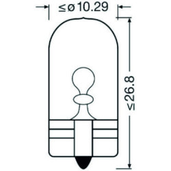 OSRAM 2825 KFZ-Signal Leuchtmittel Original Line, W5, 5 W 12 V, 2 Stück Blister