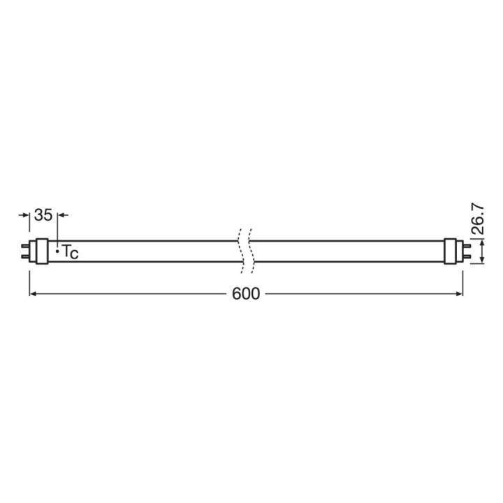 Osram / Ledvance SUBSTITUBE® T8 EM Value 190°, 6.6W/830, 720lm, 3000K, warmweiß, länge: 600mm, G13-Sockel
