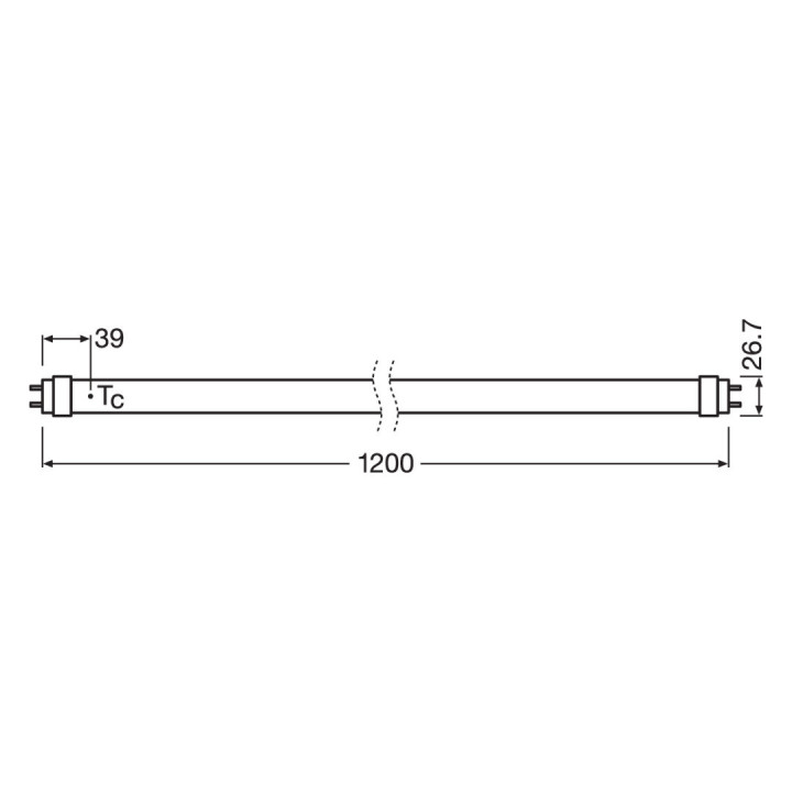 Osram / Ledvance SUBSTITUBE® T8 EM Value 190°, 15W/865, 1800lm, 6500K, tageslicht, länge: 1200mm, G13-Sockel