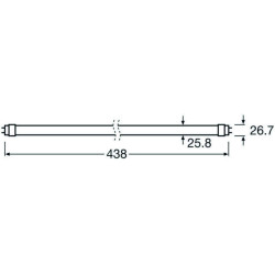 Osram / Ledvance LED TUBE T8 EM SUPERIOR, 5.1W/830, 810lm, 3000K, warmweiß, länge: 418mm, G13-Sockel