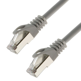 Netzwerkkabel, RJ-45 Stecker - RJ45-Stecker, CAT 7, S/FTP, halogenfrei, grau, 15,0 m