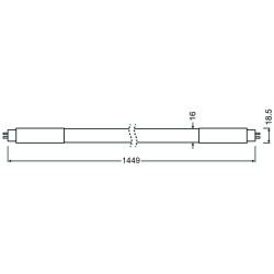 Osram / Ledvance LED TUBE T5 PERFORMANCE HF, 18W/865, 2800lm, 6500K, tageslicht, länge: 1449mm, G5-Sockel