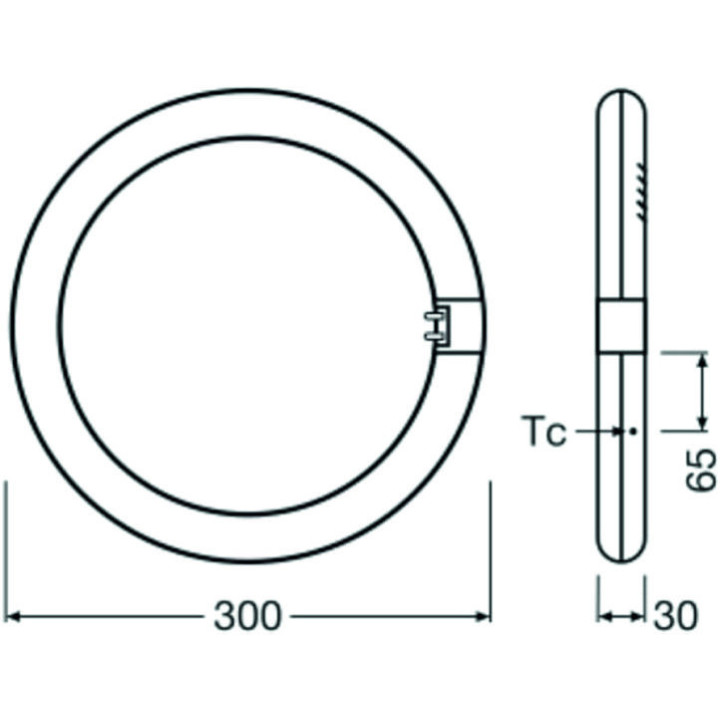 Osram / Ledvance LED TUBE T9, 18,3W/865, 2200lm, 6500K, tageslicht, D: 300mm, Ringform, G10q-Sockel