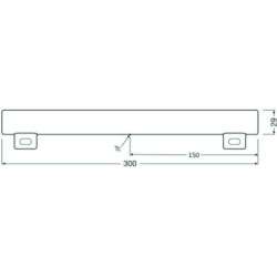 LEDVANCE LEDinestra®BASE S14s, 3.5W/827, 370 lm, länge: 300mm, 2700K, warmweiß, 2 Sockel
