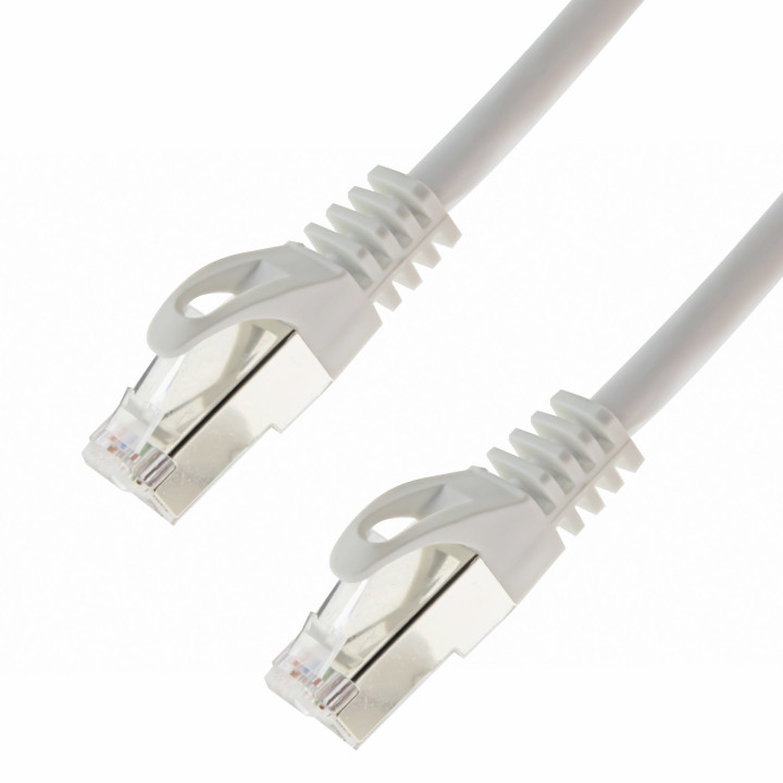 Netzwerkkabel, RJ-45 Stecker - RJ45-Stecker, CAT 7, S/FTP, halogenfrei, weiss, 3,0 m