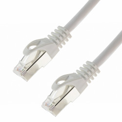 Netzwerkkabel, RJ-45 Stecker - RJ45-Stecker, CAT 7, S/FTP, halogenfrei, weiss, 2,0 m
