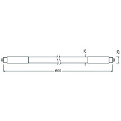 Blulaxa LED Glas Röhre 9W/830, 900lm, 3000 K, warmweiß, länge: 60cm, KVG/VVG mit Starter