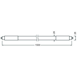 Blulaxa LED Glas Röhre 17,6W/840, 3700lm, 4000 K, kaltweiß, länge: 150cm, KVG/VVG mit Starter, A-Class