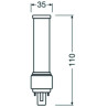Osram DULUX D LED Kompaktlampe G24d-1, 5W/840, 600lm, 110mm, 4000K, kaltweiß, 2-Pin, Ersatz für DULUX D 10W