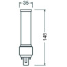 Osram DULUX D LED Kompaktlampe G24d-2, 7W/830, 700lm, 148mm, 3000K, warmweiß, 2-Pin, Ersatz für DULUX D 18W