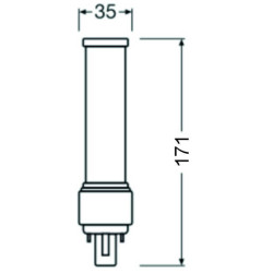 Osram DULUX D LED Kompaktlampe G24d-3, 9W/830, 990lm, 171mm, 3000K, warmweiß, 2-Pin, Ersatz für DULUX D 26W