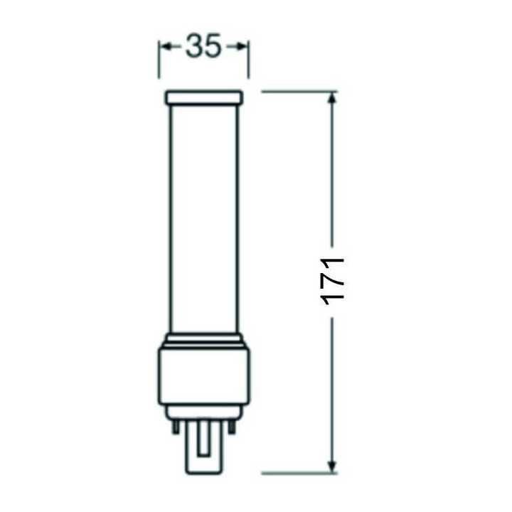 Osram DULUX D LED Kompaktlampe G24d-3, 9W/830, 990lm, 171mm, 3000K, warmweiß, 2-Pin, Ersatz für DULUX D 26W