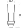 Osram DULUX D VT LED Kompaktlampe G24d, 5.5W/830, 640lm, 103mm, 3000K, warmweiß, 2-Pin, Ersatz für DULUX D-VT 13W