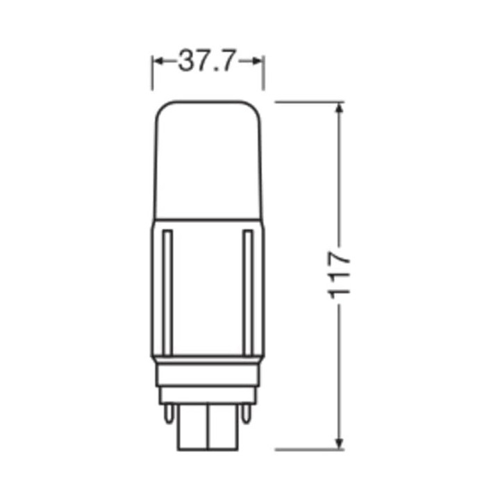 Osram DULUX D VT LED Kompaktlampe G24d, 7.5W/840, 950lm, 117mm, 4000K, kaltweiß, 2-Pin, Ersatz für DULUX D-VT 18W