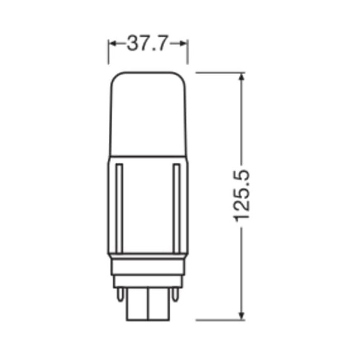 Osram DULUX D VT LED Kompaktlampe G24d, 9W/830, 1080lm, 125.5mm, 3000K, warmweiß, 2-Pin, Ersatz für DULUX D-VT 26W