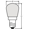 LEUCI 10W E14 Backofenlampe, 1/C Birnenformlampe T-Kolben, 50 lm, matt