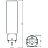 Osram DULUX D/E LED Kompaktlampe G24q-3, 10W/830, 990lm, 169.8mm, 3000K, warmweiß, 4-Pin, Ersatz für DULUX D/E 26W