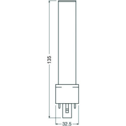 Osram DULUX S LED Kompaktlampe G23, 3.5W/830, 360lm, 135mm, 3000K, warmweiß, 2-Pin, für alte DULUX S 7W
