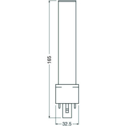 Osram DULUX S LED Kompaktlampe G23, 4W/830, 500lm, 165mm, 3000K, warmweiß, 2-Pin, für alte DULUX S 9W