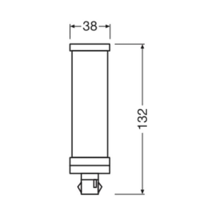 Osram DULUX T LED Kompaktlampe GX24D, 7W/830, 720lm, 132mm, 3000K, warmweiß, 2-Pin, für alte DULUX T 18W
