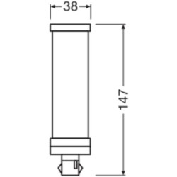 Osram DULUX T LED Kompaktlampe GX24D, 9W/840, 1100lm, 147mm, 4000K, kaltweiß, 2-Pin, für alte DULUX T 26W