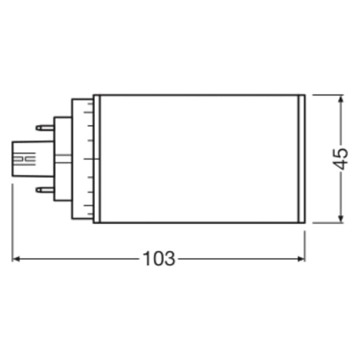 Osram DULUX T/E LED Kompaktlampe GX24Q, 6W/830, 630lm, 102.8mm, 3000K, warmweiß, 4-Pin, für alte DULUX T/E 13W
