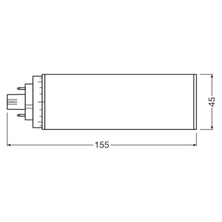 Osram DULUX T/E LED Kompaktlampe GX24Q, 16W/830, 1620lm, 154.8mm, 3000K, warmweiß, 4-Pin, für alte DULUX T/E 32W