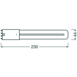 Osram DULUX L LED Kompaktlampe 2G11, 8W/830, 900lm, 229.5mm, 3000K, warmweiß, 4-Pin, für alte DULUX L 18W