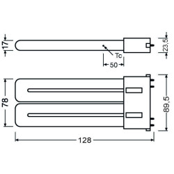 Osram DULUX F LED Kompaktlampe 2G10, 8W/840, 1000lm, 125mm, 4000K, kaltweiß, 4-Pin, für alte DULUX F 18W