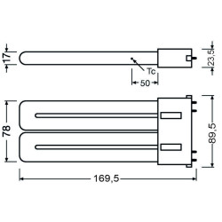 Osram DULUX F LED Kompaktlampe 2G10, 12W/830, 1350lm, 169.5mm, 3000K, warmweiß, 4-Pin, für alte DULUX F 24W