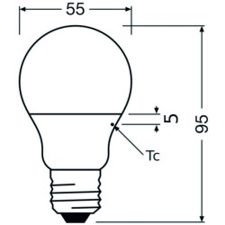 Ledvance CLASSIC A40 P, 4.9W/827, 2700K, E27, 470lm LED-Glühlampe, warmweiß